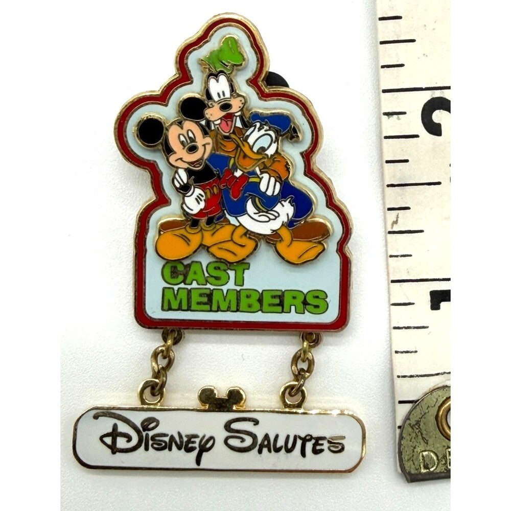 Disney Pin Cast Exclusive Mickey Donald Goofy Disney Salutes Cast Members Dangle